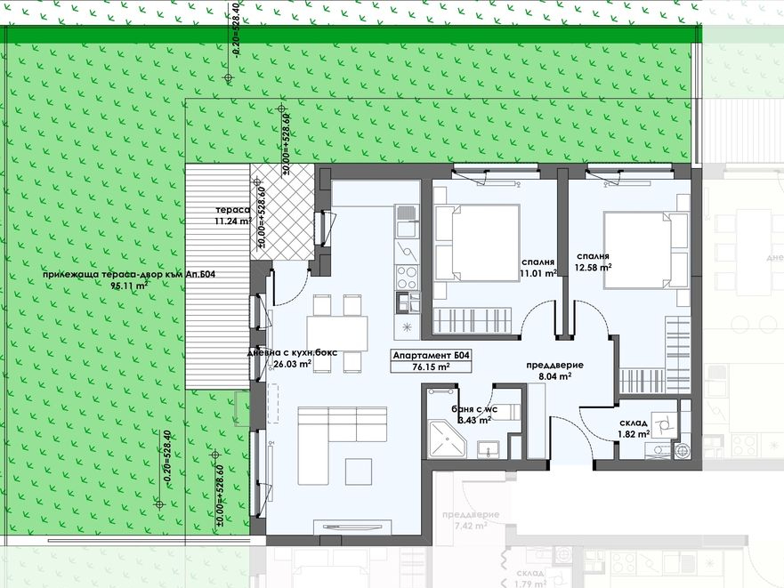 Апартамент 4, Етаж 1 (Блок 2)