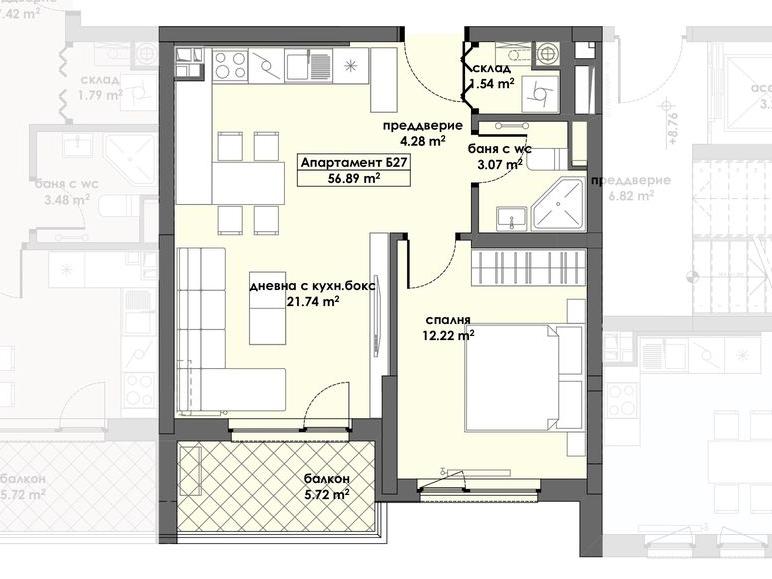 Апартамент 27, Етаж 4 (Блок 2)