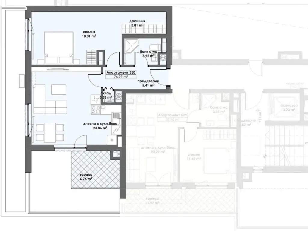 Апартамент 30, Етаж 5 (Блок 2)