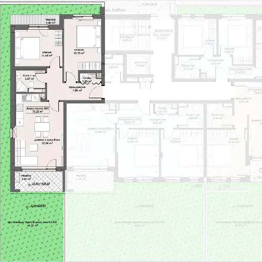 Апартамент 1, Етаж 1 (Блок 1)