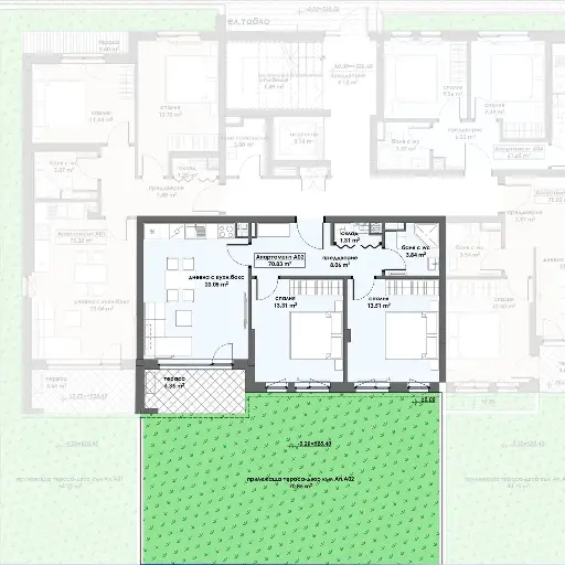 Апартамент 2, Етаж 1 (Блок 1)