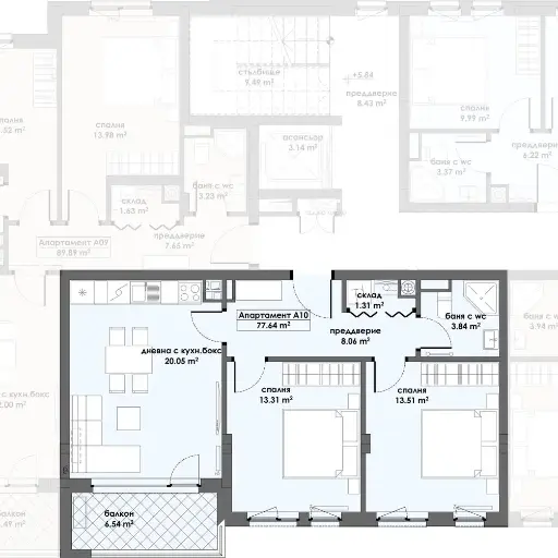 Апартамент 10, Етаж 3 (Блок 1)